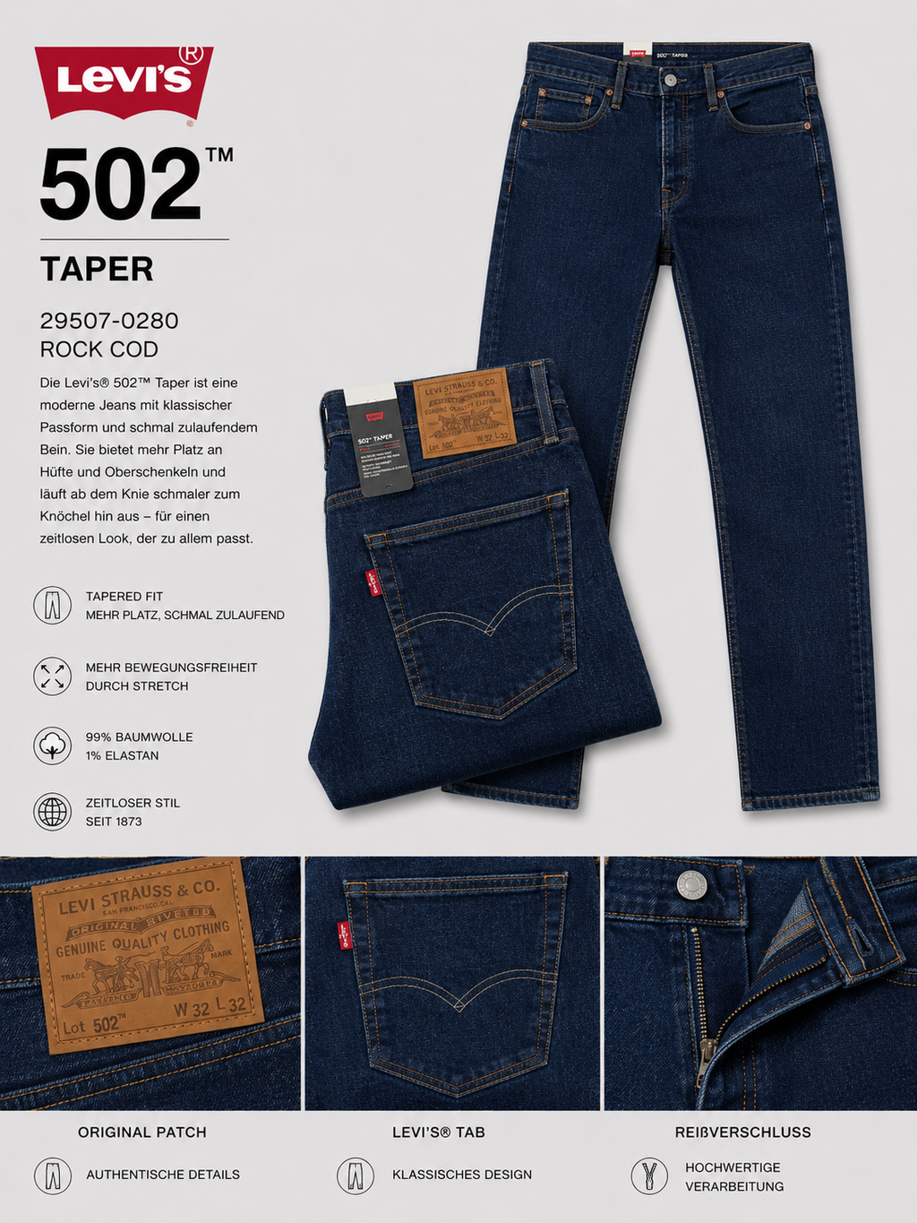Levi's® 502 Taper - Rock Cod