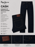 Pepe Jeans - Cash Straight Fit Regular Waist in Dark Blue
