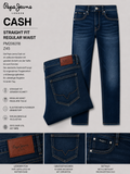 Pepe Jeans - Cash Straight Fit Regular Waist in Mid Blue
